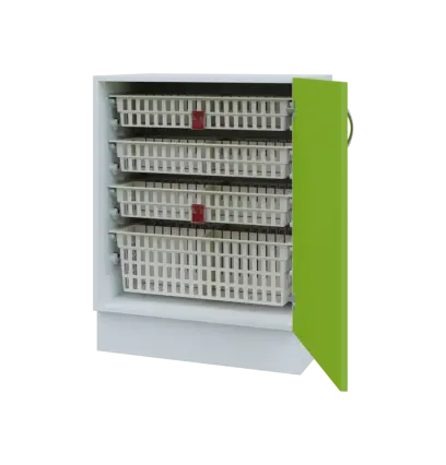 MBS - 65D spodní skříňka boxová, 1-dveřová, pravá, 908x654x600, korpus bílý, dvířko jarní zeleň